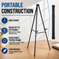 66" High Black Metal Display Easel - Large Adjustable Height Portable Easel Stand, Sign Display, Holds 25 lbs - Floor & Tabletop Easels, Painting Stand