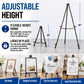 66" High Black Metal Display Easel - Large Adjustable Height Portable Easel Stand, Sign Display, Holds 25 lbs - Floor & Tabletop Easels, Painting Stand