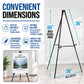 66" High Black Metal Display Easel - Large Adjustable Height Portable Easel Stand, Sign Display, Holds 25 lbs - Floor & Tabletop Easels, Painting Stand