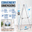66" High Gallery Silver Metal Display Easel - Large Adjustable Height Portable Easel Stand, Sign Display, Holds 25 lbs - Floor & Tabletop Easels, Painting Stand