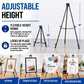 70" High Showroom XL Silver Metal Display Easel (6 Pack) - Large Adjustable Height Portable Easel Stand, Sign Display, Holds 45 lbs - Floor & Tabletop Easels, Painting Stand