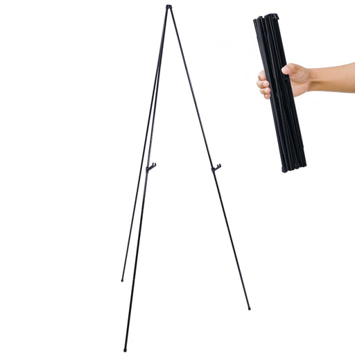 63" High Steel "EASY-FOLDING™" Display Easel - Quick Set-Up, Instantly Collapses, Adjustable Height Display Holders - Portable Tripod Stand, Event Signs