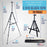 66" Black Metal Tripod Easel Display (10 Pack) - Adjustable 20"- 5.5', Holds 32" Canvas - Floor/Tabletop Easel Stand, For Sign Display, Painting, Poster Board, Canvas - Portable Bag