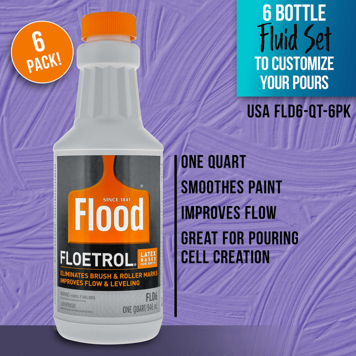 1 Quart Floetrol Additive for Paint Pouring - 6 Pack