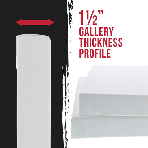 24 x 30 inch Gallery Depth 1-1/2" Profile Stretched Canvas, 3-Pack - 12-Ounce Acrylic Gesso Triple Primed, - Professional Artist Quality, 100% Cotton