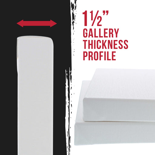Large Stretched Canvas for Painting 24x30 inch Gallery Depth 1-1/2" Thick, 3-Pack - 12oz Acrylic Gesso Triple Primed, Professional Artist Quality, 100% Cotton - Oil, Pouring Paint