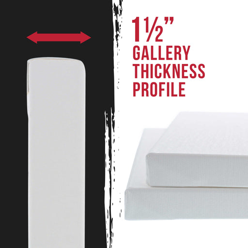 30 x 40 inch Gallery Depth 1-1/2" Profile Stretched Canvas, 2-Pack - 12-Ounce Acrylic Gesso Triple Primed, - Professional Artist Quality, 100% Cotton