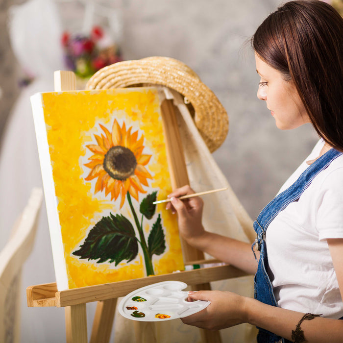 Square Stretched Canvas for Painting 10x10 inch Gallery Depth 1-1/2" Thick, 4-Pack - 12oz Acrylic Gesso Triple Primed, Professional Artist Quality, 100% Cotton - Pouring, Oil Paint