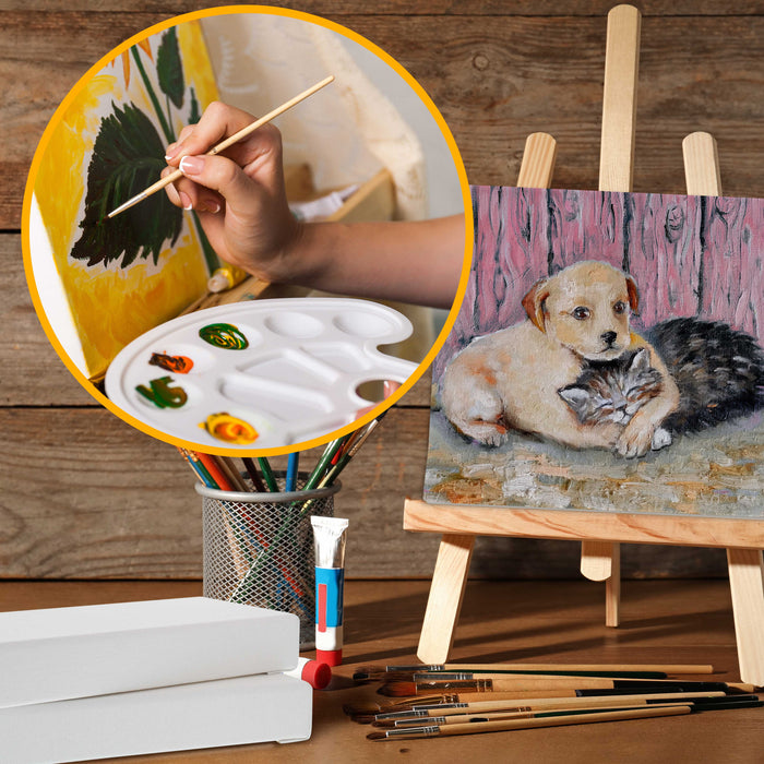 5 x 7 inch Gallery Depth 1-1/2" Profile Stretched Canvas, 5-Pack - 12-Ounce Acrylic Gesso Triple Primed, Professional Artist Quality, 100% Cotton - Acrylic Pouring, Oil Painting