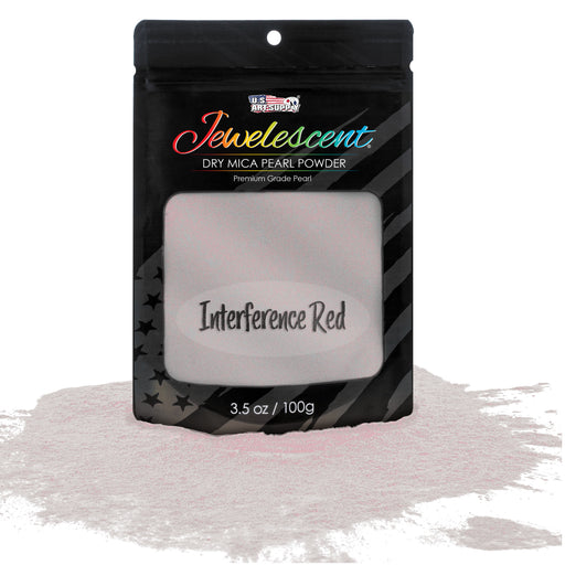 Jewelescent Mica Pearl Pigment Powder, Interference Red 3.5 oz (100g) Pouch - Cosmetic Grade, Epoxy Resin Color Pigment, Mica Powder for Resin, Soap, Slime, Candle Dye, Art, Crafts