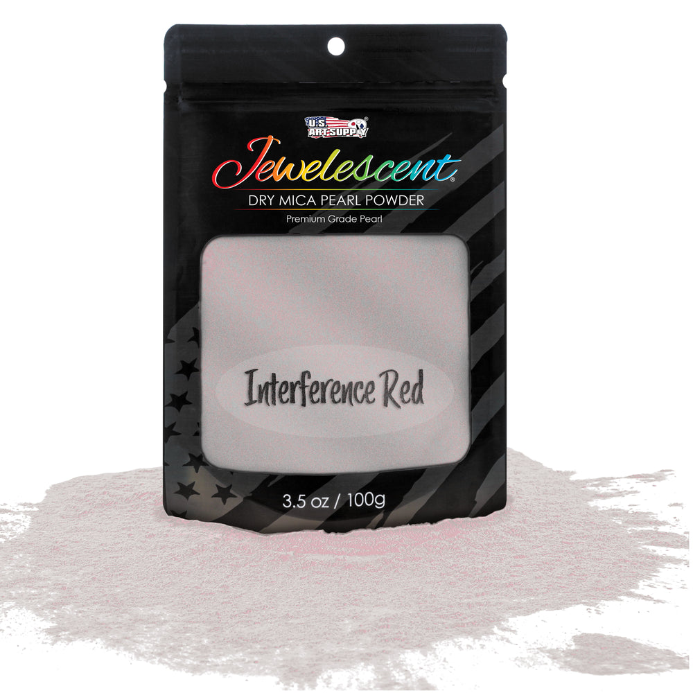 Jewelescent Mica Pearl Pigment Powder, Interference Red 3.5 oz (100g) Pouch - Cosmetic Grade, Epoxy Resin Color Pigment, Mica Powder for Resin, Soap, Slime, Candle Dye, Art, Crafts
