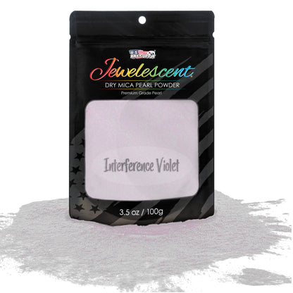 Jewelescent Mica Pearl Pigment Powder, Interference Violet 3.5 oz (100g) Pouch - Cosmetic Grade, Epoxy Resin Color Pigment, Mica Powder for Resin, Soap, Slime, Candle Dye, Art, Crafts