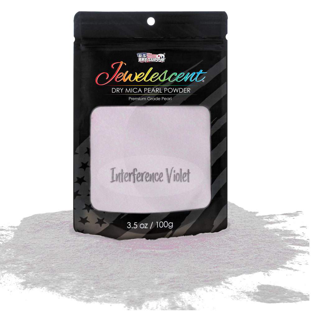 Jewelescent Mica Pearl Pigment Powder, Interference Violet 3.5 oz (100g) Pouch - Cosmetic Grade, Epoxy Resin Color Pigment, Mica Powder for Resin, Soap, Slime, Candle Dye, Art, Crafts