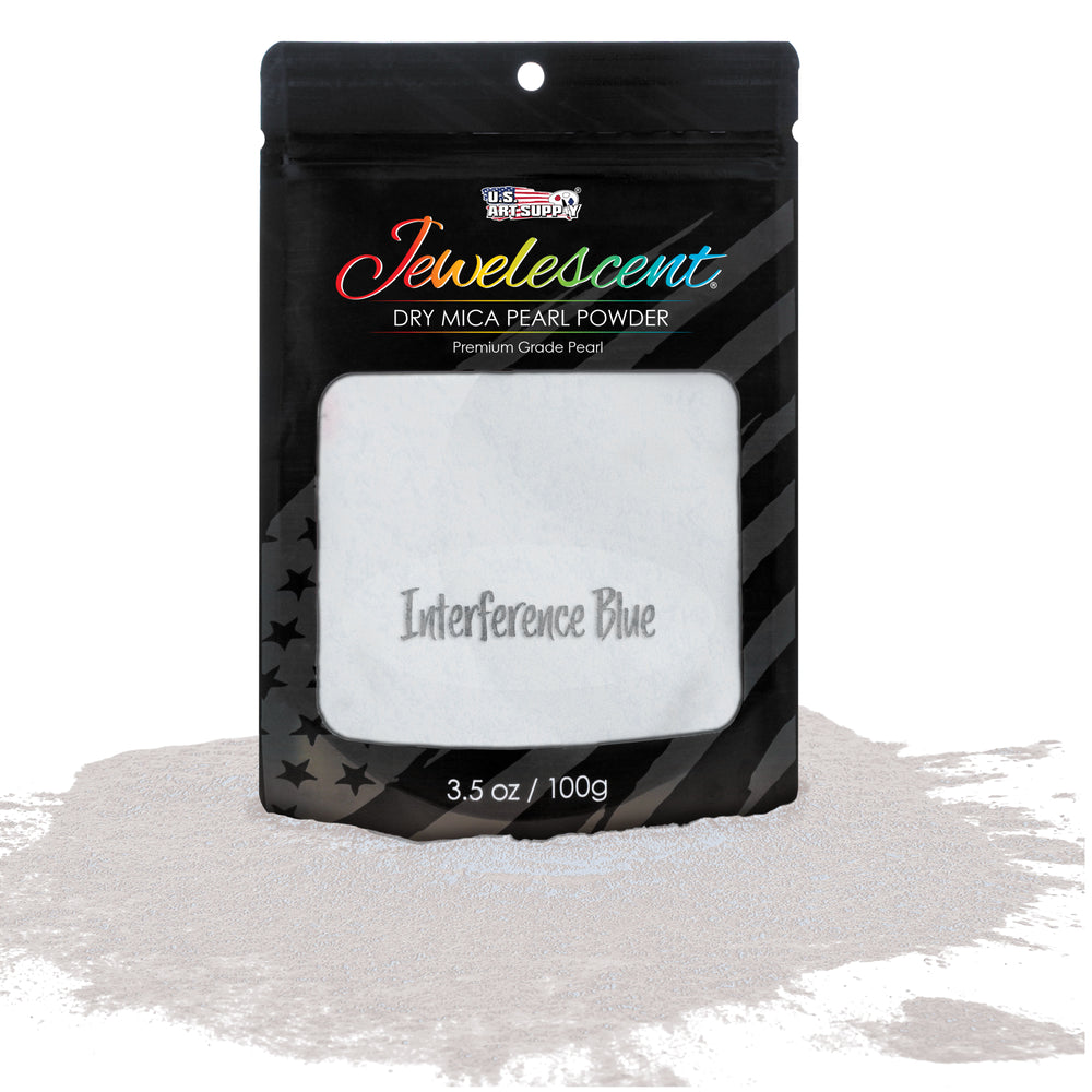 Jewelescent Mica Pearl Pigment Powder, Interference Blue 3.5 oz (100g) Pouch - Cosmetic Grade, Epoxy Resin Color Pigment, Mica Powder for Resin, Soap, Slime, Candle Dye, Art, Crafts