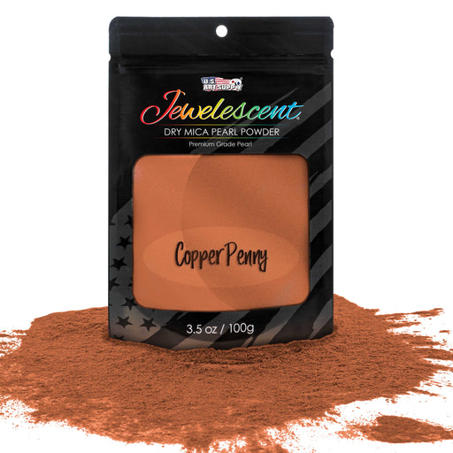 Jewelescent Copper Penny Mica Pearl Powder Pigment, 3.5 oz (100g) Sealed Pouch - Cosmetic Grade, Metallic Color Dye