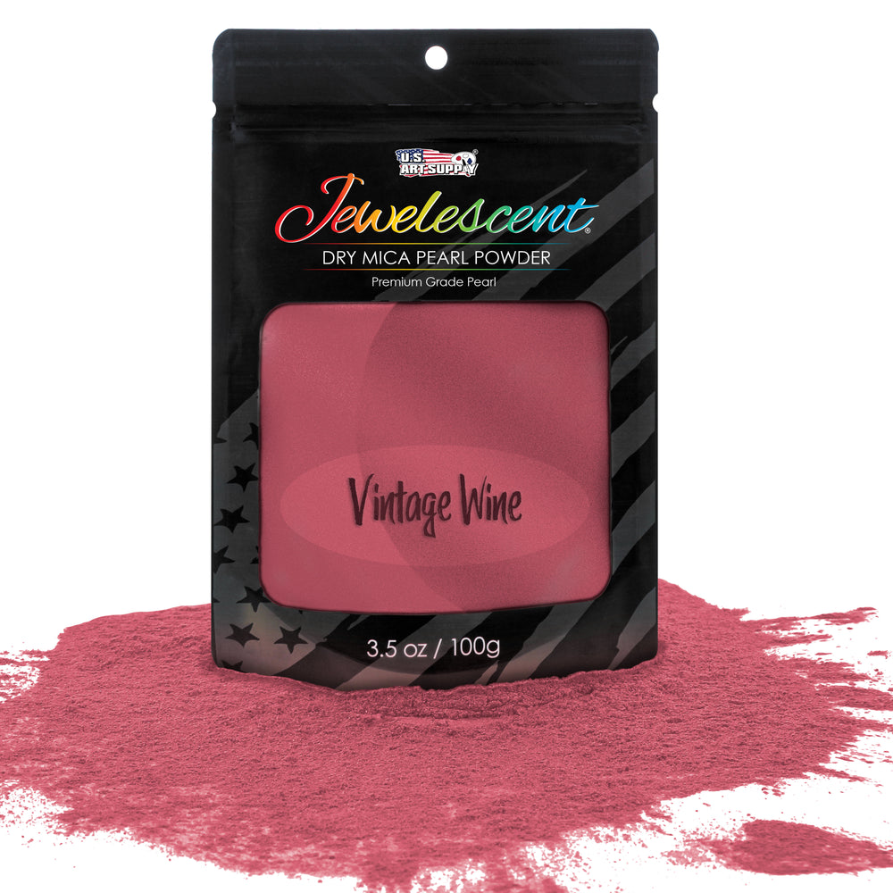 Jewelescent Mica Pearl Pigment Powder, Interference Vintage Wine 3.5 oz (100g) Pouch - Cosmetic Grade, Epoxy Resin Color Pigment, Mica Powder for Resin, Soap, Slime, Candle Dye, Art