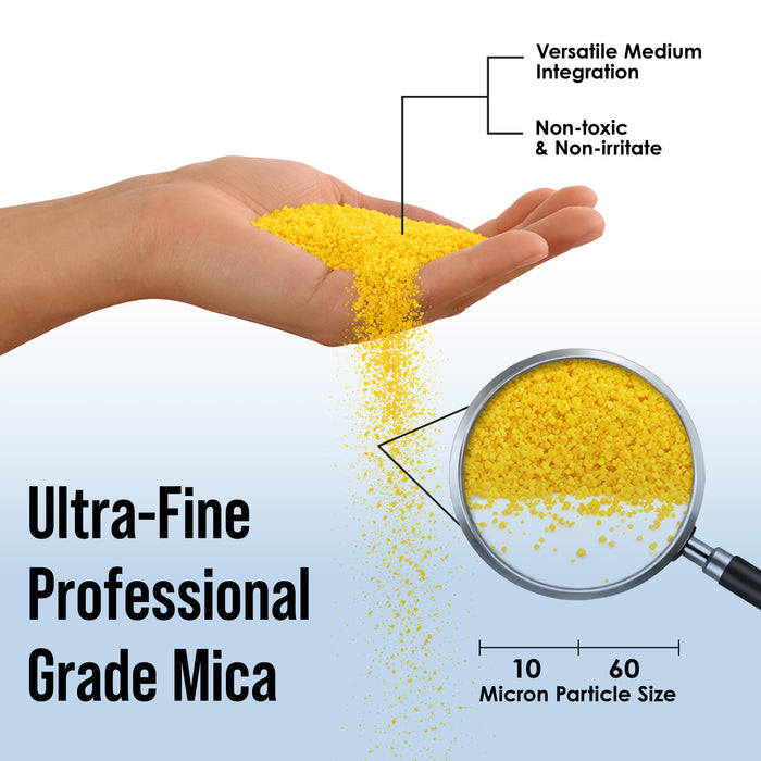 Jewelescent Mica Pearl Pigment Powder, Lemon Zest 3.5 oz (100g) Pouch - Cosmetic Grade, Epoxy Resin Color Pigment, Mica Powder for Resin, Soap, Slime, Candle Dye, Art