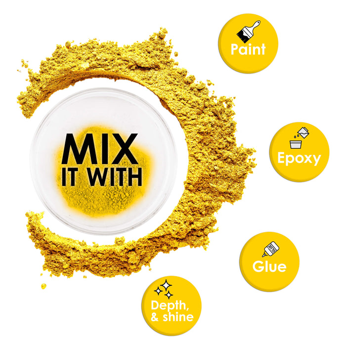 Jewelescent Mica Pearl Pigment Powder, Lemon Zest 3.5 oz (100g) Pouch - Cosmetic Grade, Epoxy Resin Color Pigment, Mica Powder for Resin, Soap, Slime, Candle Dye, Art