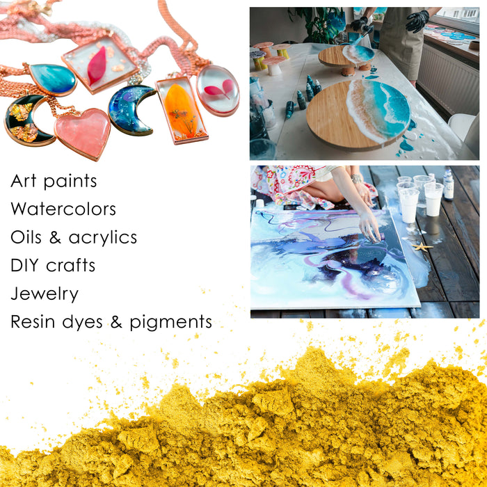 Jewelescent Mica Pearl Pigment Powder, Lemon Zest 3.5 oz (100g) Pouch - Cosmetic Grade, Epoxy Resin Color Pigment, Mica Powder for Resin, Soap, Slime, Candle Dye, Art