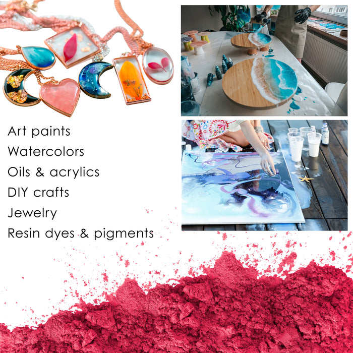 Jewelescent Mica Pearl Pigment Powder, True Red 3.5 oz (100g) Pouch - Cosmetic Grade, Epoxy Resin Color Pigment, Mica Powder for Resin, Soap, Slime, Candle Dye, Art, Crafts