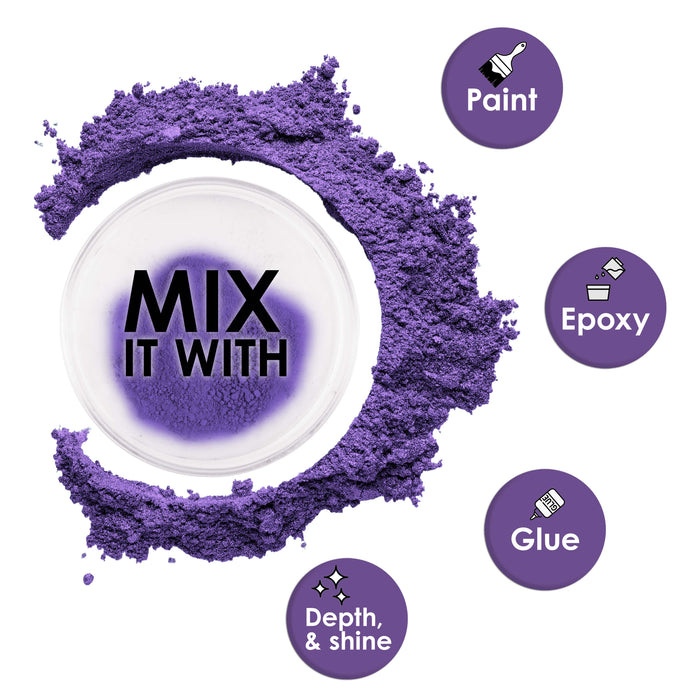 Jewelescent Mica Pearl Pigment Powder, Plum Crazy 3.5 oz (100g) Pouch - Cosmetic Grade, Epoxy Resin Color Pigment, Mica Powder for Resin, Soap, Slime, Candle Dye, Art, Crafts