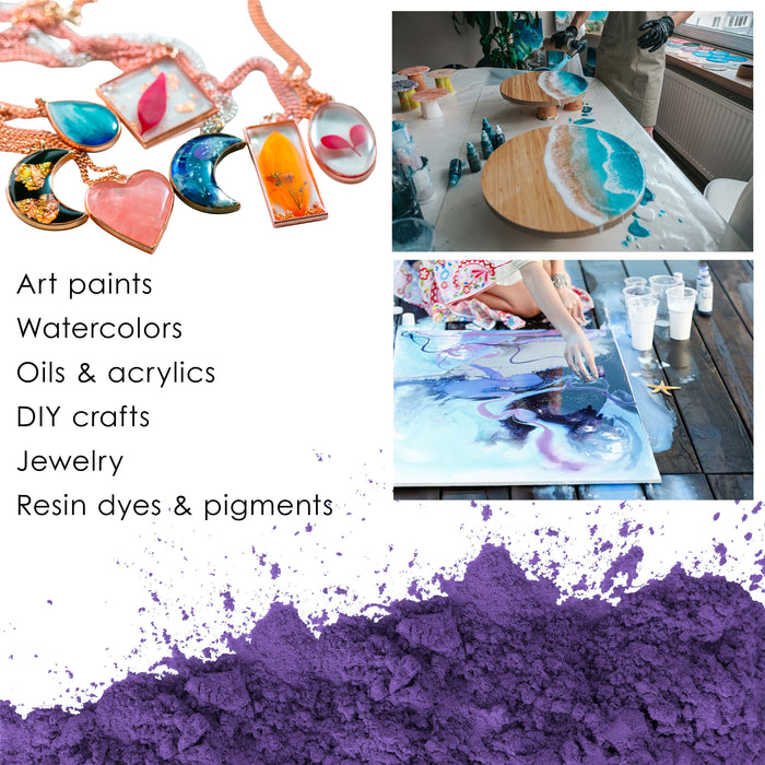 Jewelescent Mica Pearl Pigment Powder, Plum Crazy 3.5 oz (100g) Pouch - Cosmetic Grade, Epoxy Resin Color Pigment, Mica Powder for Resin, Soap, Slime, Candle Dye, Art, Crafts