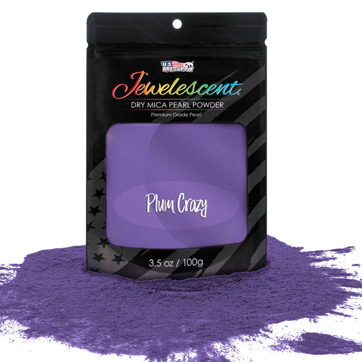 Jewelescent Mica Pearl Pigment Powder, Plum Crazy 3.5 oz (100g) Pouch - Cosmetic Grade, Epoxy Resin Color Pigment, Mica Powder for Resin, Soap, Slime, Candle Dye, Art, Crafts