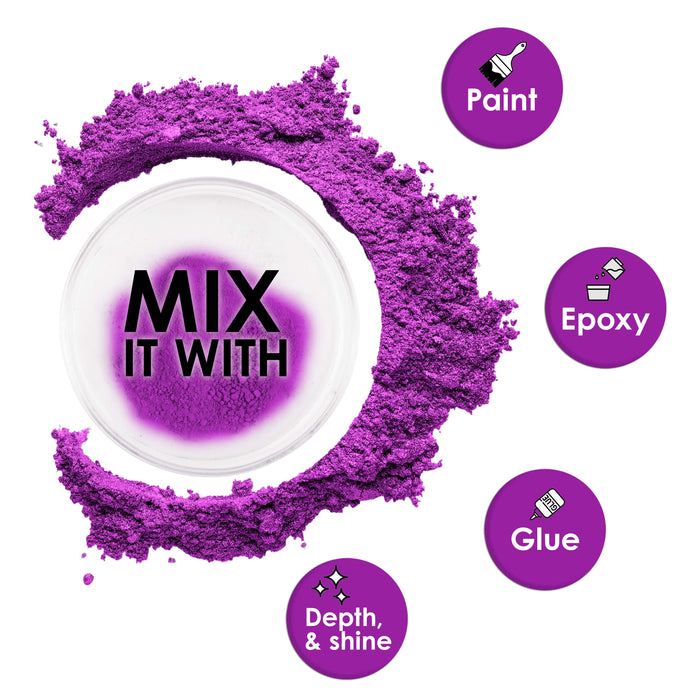 Jewelescent Mica Pearl Pigment Powder, Magenta 3.5 oz (100g) Pouch - Cosmetic Grade, Epoxy Resin Color Pigment, Mica Powder for Resin, Soap, Slime, Candle Dye, Art, Crafts