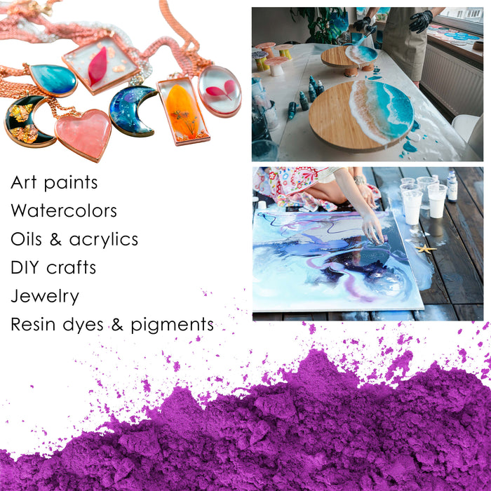 Jewelescent Mica Pearl Pigment Powder, Magenta 3.5 oz (100g) Pouch - Cosmetic Grade, Epoxy Resin Color Pigment, Mica Powder for Resin, Soap, Slime, Candle Dye, Art, Crafts