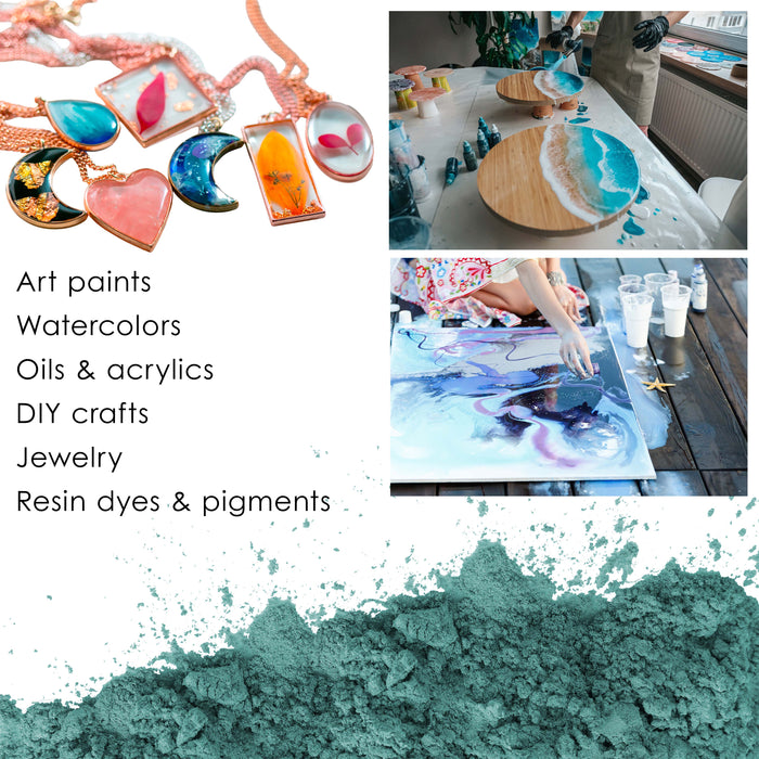 Jewelescent Mica Pearl Pigment Powder, Green Forest 3.5 oz (100g) Pouch - Cosmetic Grade, Epoxy Resin Color Pigment, Mica Powder for Resin, Soap, Slime, Candle Dye, Art, Crafts