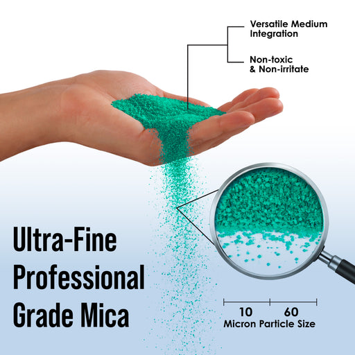 Jewelescent Mica Pearl Pigment Powder, Aqua 3.5 oz (100g) Pouch - Cosmetic Grade, Epoxy Resin Color Pigment, Mica Powder for Resin, Soap, Slime, Candle Dye, Art, Crafts