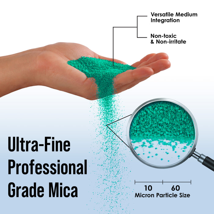 Jewelescent Mica Pearl Pigment Powder, Aqua 3.5 oz (100g) Pouch - Cosmetic Grade, Epoxy Resin Color Pigment, Mica Powder for Resin, Soap, Slime, Candle Dye, Art, Crafts