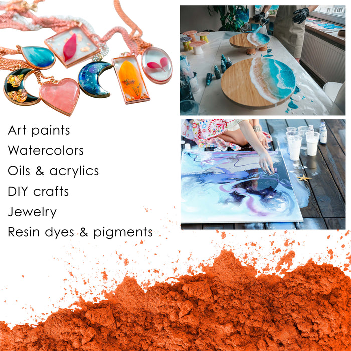 Jewelescent Mica Pearl Pigment Powder, Saffron Orage 3.5 oz (100g) Pouch - Cosmetic Grade, Epoxy Resin Color Pigment, Mica Powder for Resin, Soap, Slime, Candle Dye, Art, Crafts