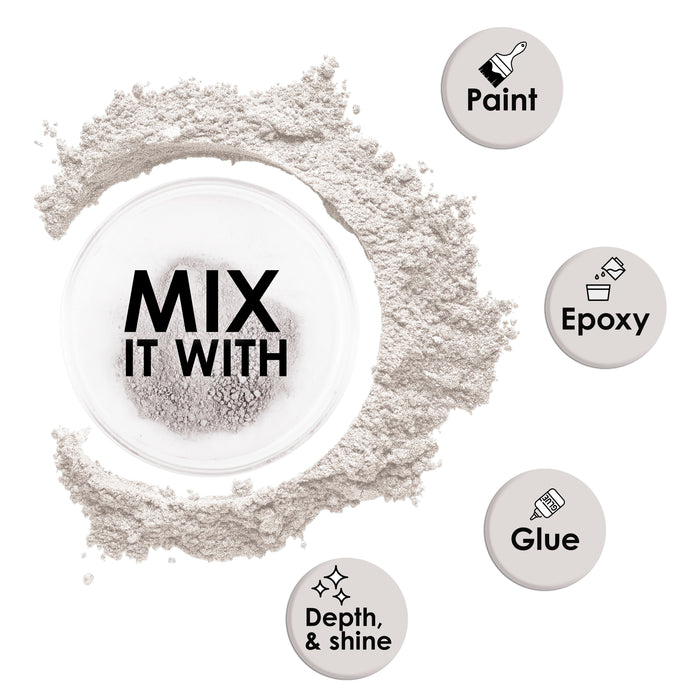 Jewelescent Mica Pearl Pigment Powder, Luster White 3.5 oz (100g) Pouch - Cosmetic Grade, Epoxy Resin Color Pigment, Mica Powder for Resin, Soap, Slime, Candle Dye, Art, Crafts