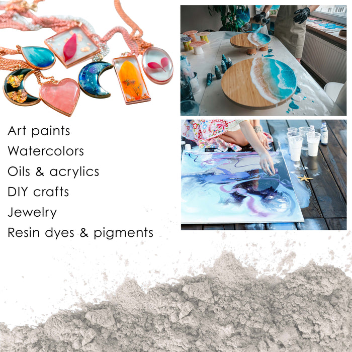 Jewelescent Mica Pearl Pigment Powder, Luster White 3.5 oz (100g) Pouch - Cosmetic Grade, Epoxy Resin Color Pigment, Mica Powder for Resin, Soap, Slime, Candle Dye, Art, Crafts