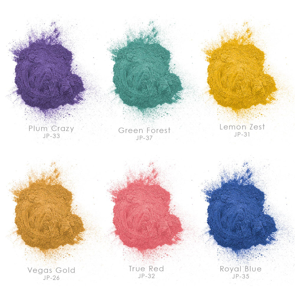 Jewelescent Mica Pearl Pigment Powder Kit, 6 Basic Colors, 3.5 oz (100g) Pouches - Cosmetic Grade, Epoxy Resin Color Pigment, Mica Powder for Resin, Soap, Slime, Candle Dye, Art
