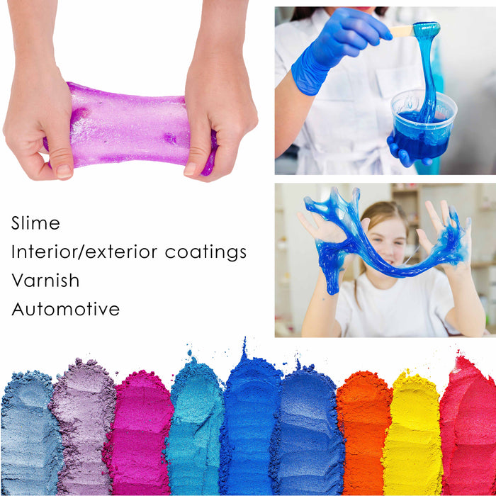 Jewelescent Mica Pearl Pigment Powder Kit, 5 Interference Colors, 3.5 oz (100g) Pouches - Cosmetic Grade, Epoxy Resin Color Pigment, Mica Powder for Resin, Soap, Slime, Candle Dye, Art