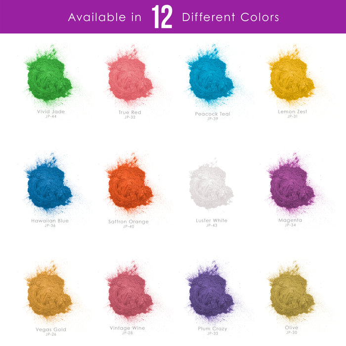Jewelescent Mica Pearl Pigment Powder Kit, 12 Deluxe Colors, 3.5 oz (100g) Pouches - Cosmetic Grade, Epoxy Resin Color Pigment, Mica Powder for Resin, Soap, Slime, Candle Dye, Art