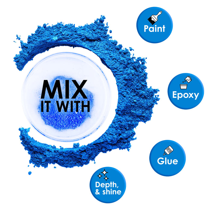 Jewelescent Mica Pearl Pigment Powder Kit, 6 Ultra Bright Colors, 3.5 oz (100g) Pouches - Cosmetic Grade, Epoxy Resin Color Pigment, Mica Powder for Resin, Soap, Slime, Candle Dye, Art