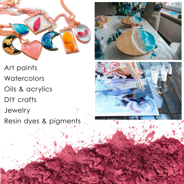 Jewelescent Mica Pearl Pigment Powder Kit, 6 Ultra Bright Colors, 3.5 oz (100g) Pouches - Cosmetic Grade, Epoxy Resin Color Pigment, Mica Powder for Resin, Soap, Slime, Candle Dye, Art