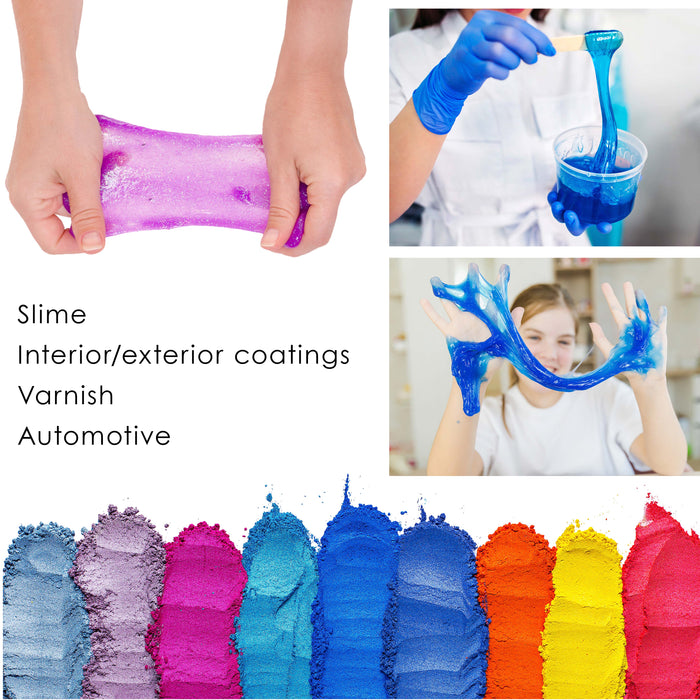 Jewelescent Mica Pearl Pigment Powder Kit, 6 Ultra Bright Colors, 3.5 oz (100g) Pouches - Cosmetic Grade, Epoxy Resin Color Pigment, Mica Powder for Resin, Soap, Slime, Candle Dye, Art