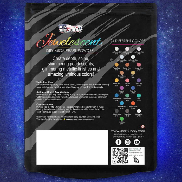 Jewelescent Mica Pearl Pigment Powder, Magenta 3.5 oz (100g) Pouch - Cosmetic Grade, Epoxy Resin Color Pigment, Mica Powder for Resin, Soap, Slime, Candle Dye, Art, Crafts