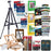 U.S. Art Supply 133-Piece Artist Painting Kit - Aluminum & Wood Easel, 24 Each (Acrylic, Oil, Watercolor Paints), 8 Canvases, 44 Brushes, 4 Paint & Sketch Pads - Painting Kits for Adults, Gift Set