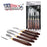 U.S. Art Supply 5-Piece Artist Stainless Steel Palette Knife Set - Wood Hande Spatula Painting Knives to Mix Spread Apply Oil, Acrylic Paint on Canvas