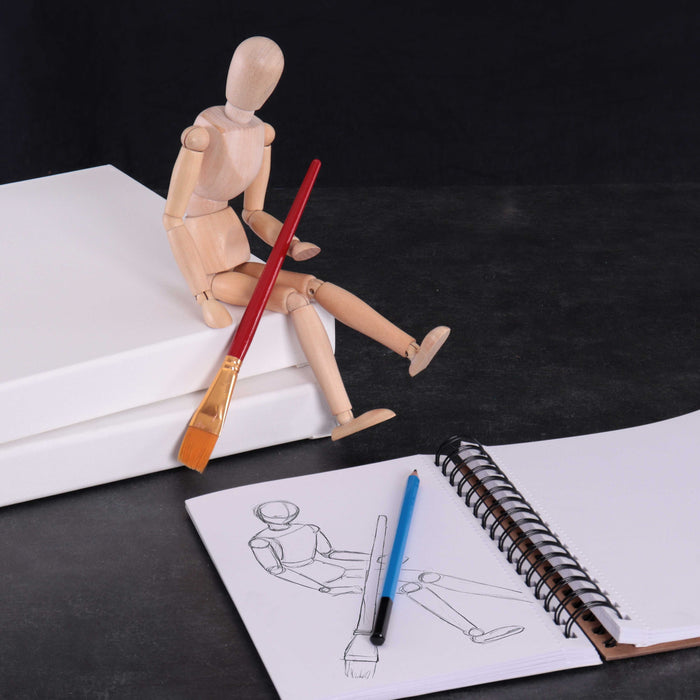 Wood 12" Artist Drawing Manikin Articulated Mannequin with Base and Flexible Body - Perfect For Drawing the Human Figure (12" Female)