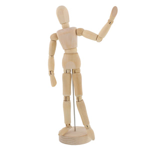 12" Wooden Female Manikin Posable Figure for Drawing - Articulated Mannequin with Base and Flexible Body for Drawing The Human Figure