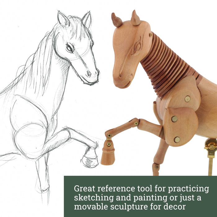 Wooden 16" Horse Artist Drawing Manikin Articulated Mannequin