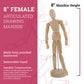 Wood 8" Artist Drawing Manikin Articulated Mannequin with Base and Flexible Body - Perfect For Drawing the Human Figure (8" Female)
