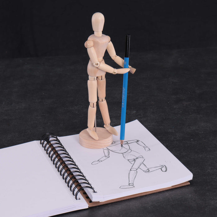 Wood 8" Artist Drawing Manikin Articulated Mannequin with Base and Flexible Body - Perfect For Drawing the Human Figure (8" Female)