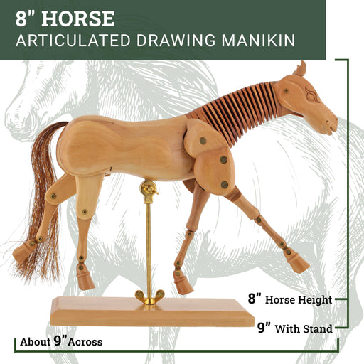 Wooden Horse Artist Drawing Manikin Articulated Mannequin (8" Horse)